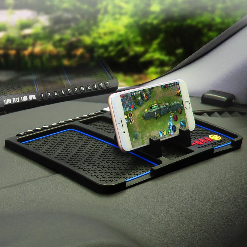 Многофункциональный коврик для автомобиля, нескользящий держатель телефона GPS Коврик противоскользящий силиконовый упаковочный номер коврики противоскользящие автомобильные аксессуары