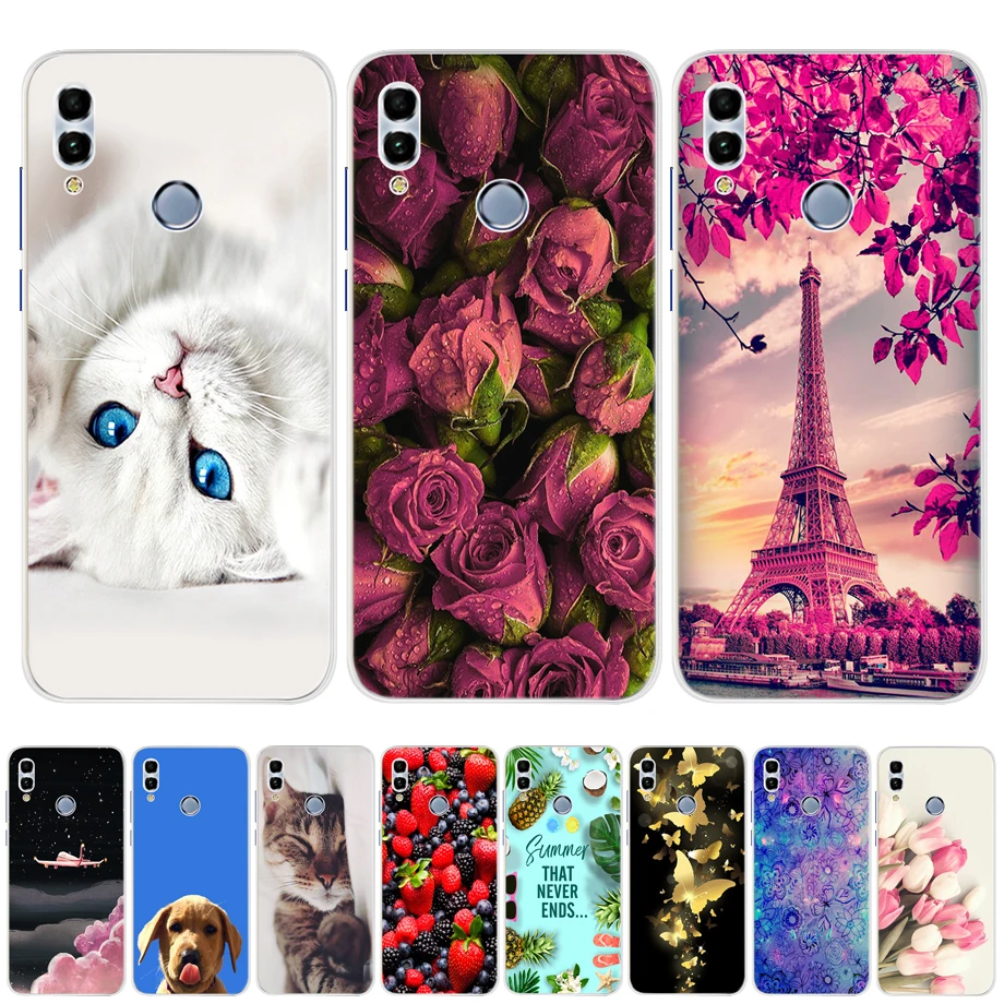 

For Huawei Honor 10 Lite Case Cute Pattern Soft Silicone Phone Back Cat Cover Case For Huawei Honor 10 Lite Bumper Housing Funda