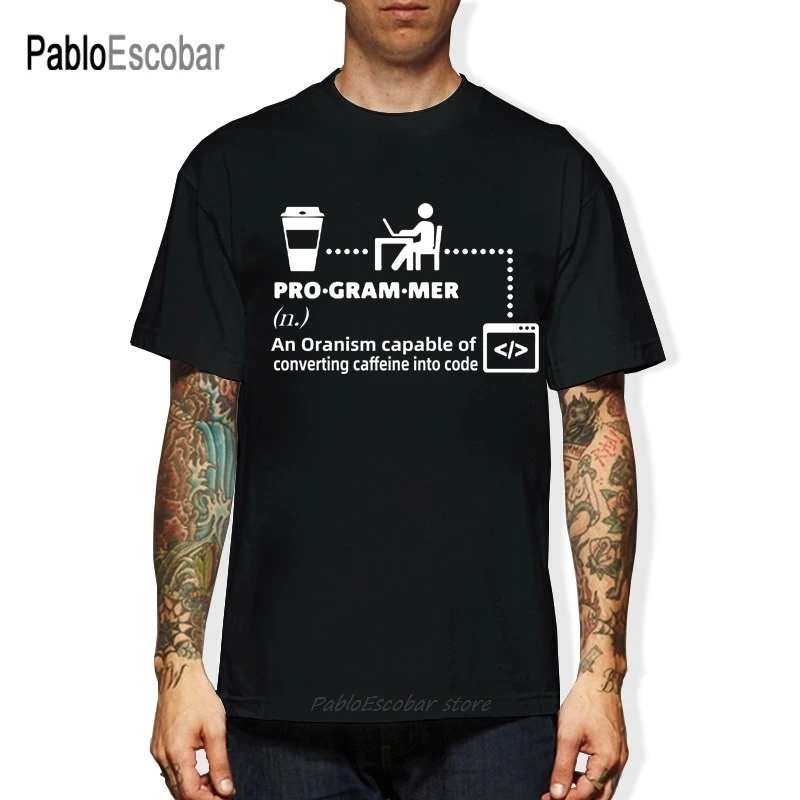 Programmer T Shirts Men IT Guy Techie Coder Geek Funny T-Shirts Men's Summer Novelty Tee Shirt Computer Engineer Gift Tops