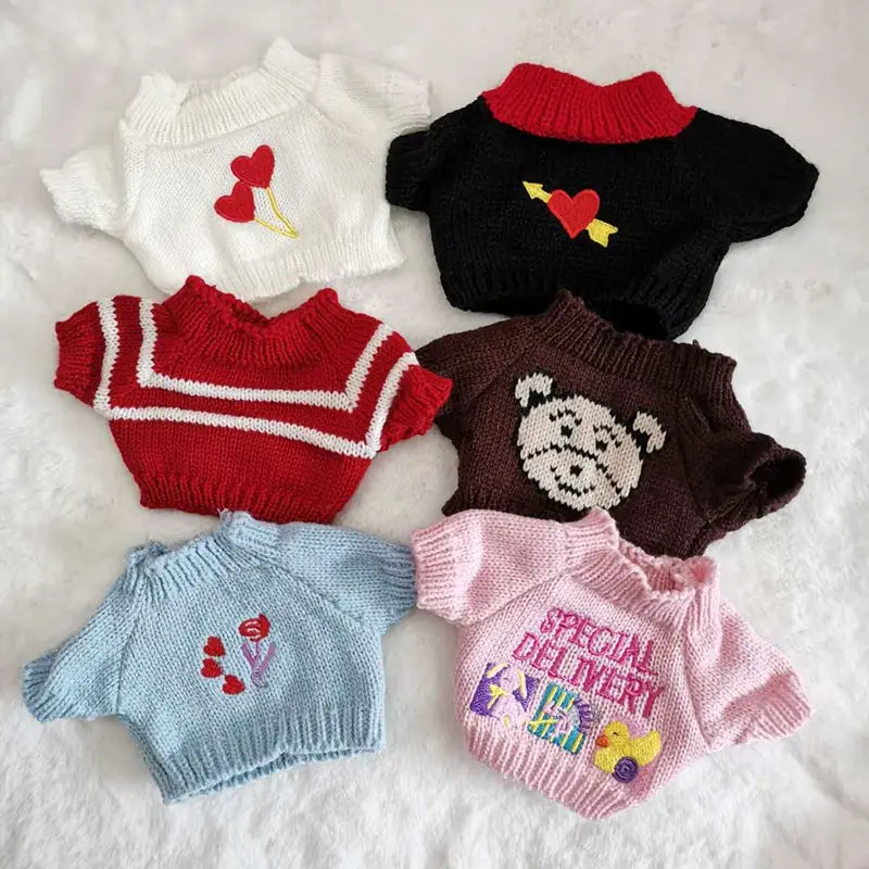 Lalafanfan-Accesorios de ropa de animales de peluche para niñas, 30cm, cinta para el pelo, vestido amarillo de pato, perro, Alpaca, muñeca con jersey, regalo