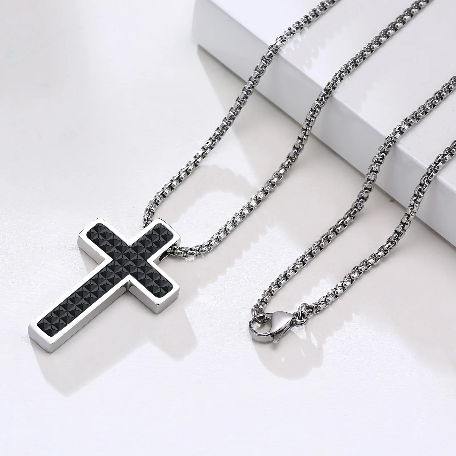 Cross Necklace Men Stainless Steel 