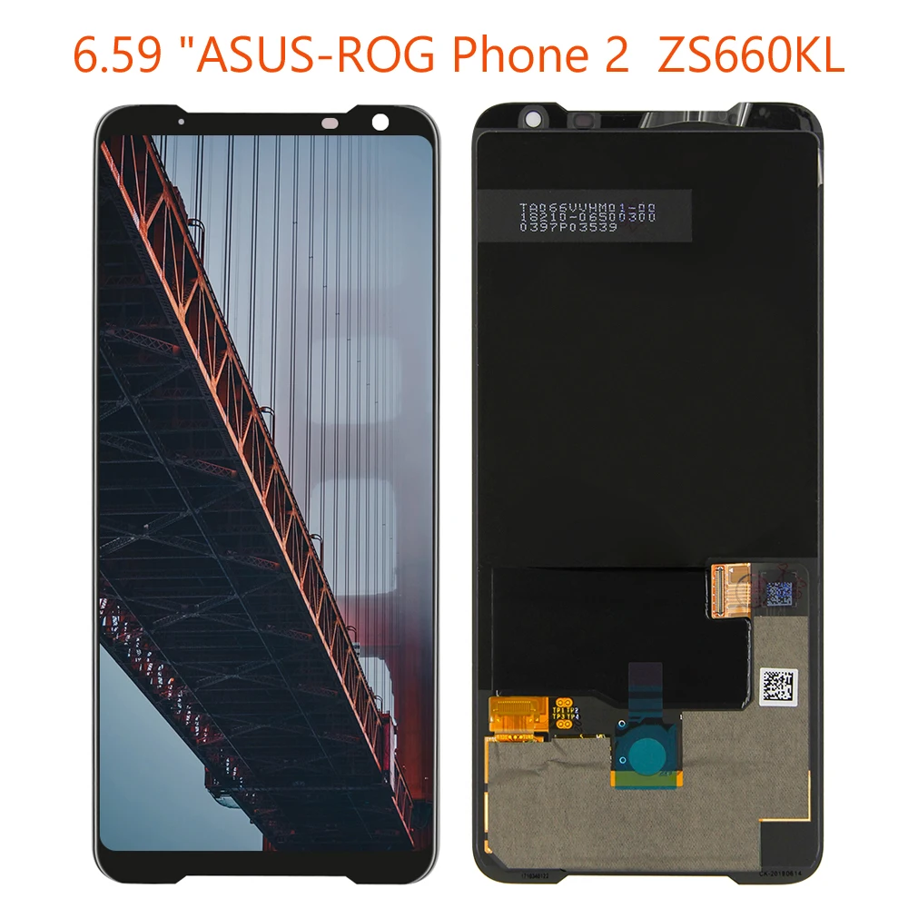 ЖК дисплей и сенсорный датчик в сборе для ASUS ROG Phone 2 ZS660KL 6 59 дюйма|Экраны мобильных