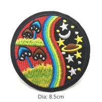 Buy Embroidery Patches For Clothing Camp Iron On Patch Punk Applique Clothes Stickers Van Gogh Star Night Mountain Wave Stripes Online - Image 4