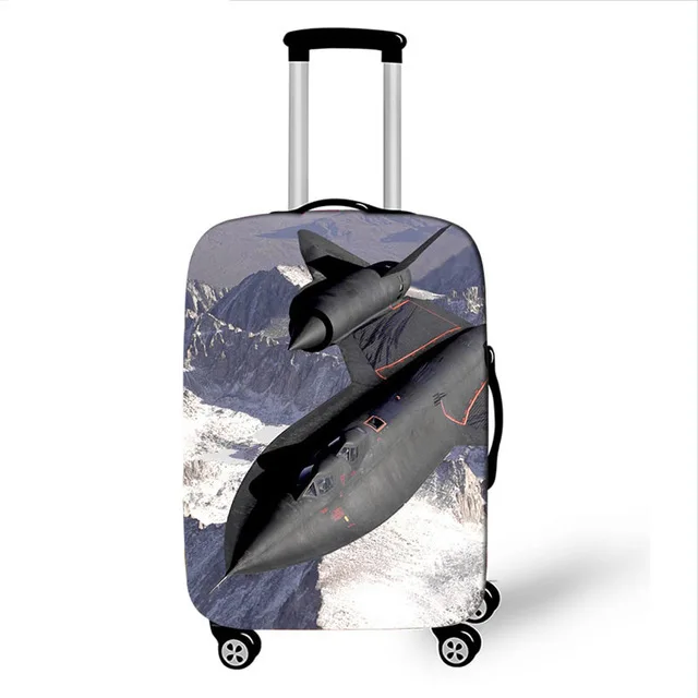 18-32 Inch Aircraft Travel Suitcase Cover Printed plane Elastic Luggage Protective Cover Anti-dust Trolley Case Travel Accessory - Цвет: as pictures