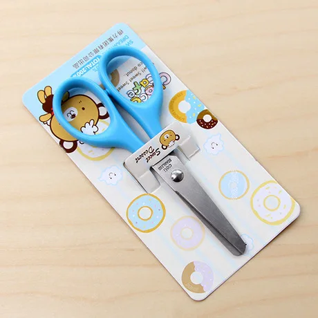 Deli 6025 Young STUDENT'S with Scissors Paper Cutting Knife Children Safe Manual Scissor round-Toe Art Scissors