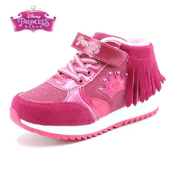

Disney children girls princess autumn and winter non-slip soft bottom casual sports shoes thick warm student cotton shoes