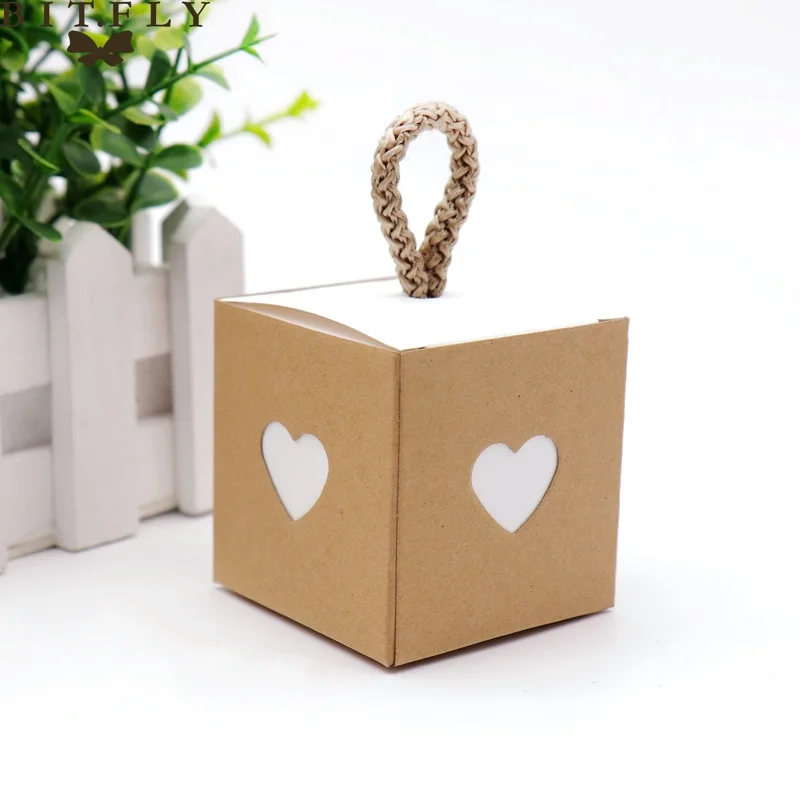 5 шт в форме сердца старинный крафт Мини Крафт бумажная коробка, детский душ DIY подарок на свадьбу коробка, маленькая Одиночная подарочная упаковка - Цвет: 2 gift box