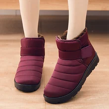 Женские ботинки; Зимние ботильоны без застежки; Botas Mujer; Новинка года; большие размеры 44; зимние ботинки; повседневные туфли без каблуков; водонепроницаемые женские ботинки