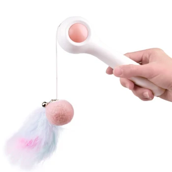 

Cat Feather Toy Automatic Ball Cat Toys Interactive Teaser Stick Wand Plush Funny Kitten Pet Supply