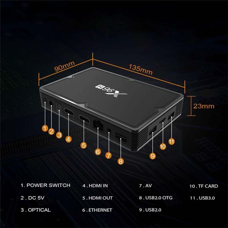 X96H Smart TV Box Android 9.0 16GB 32GB 64GB WiFi Bluethooth Google Play Smart Android Media Server Set Top BOX