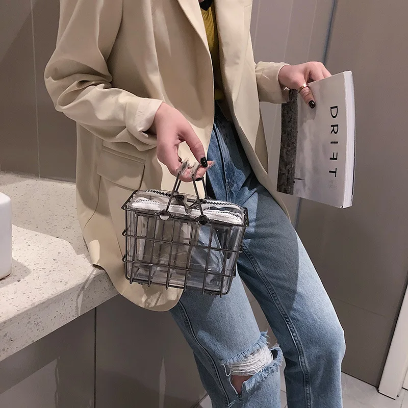 

Handbag 2019 shopping iron basket Joker Korean single shoulder slung chain bag