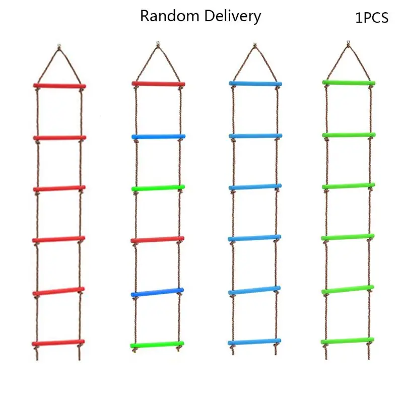 2022 New Wooden Rungs PE Rope Ladder Children Climbing Toy Kids Fitness Sport Rope Swing 3