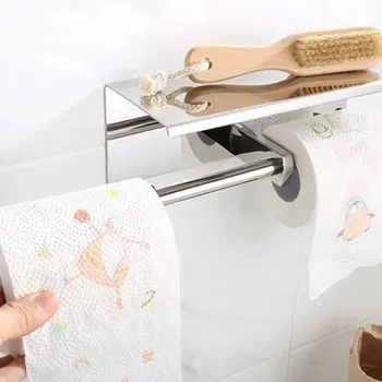 

Bathroom Toilet Towel Paper Holder Phone Holder Wall Mount WC Paper Holder With Shelf Towel Rack Tissue Boxes