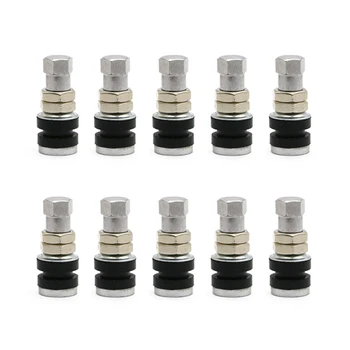 

10 Piece Short Metal Tire Valve Stem Kit with Dust Cap For Polaris Banshee Scooters Quad ATVs Automotive Scooter Truck TR161