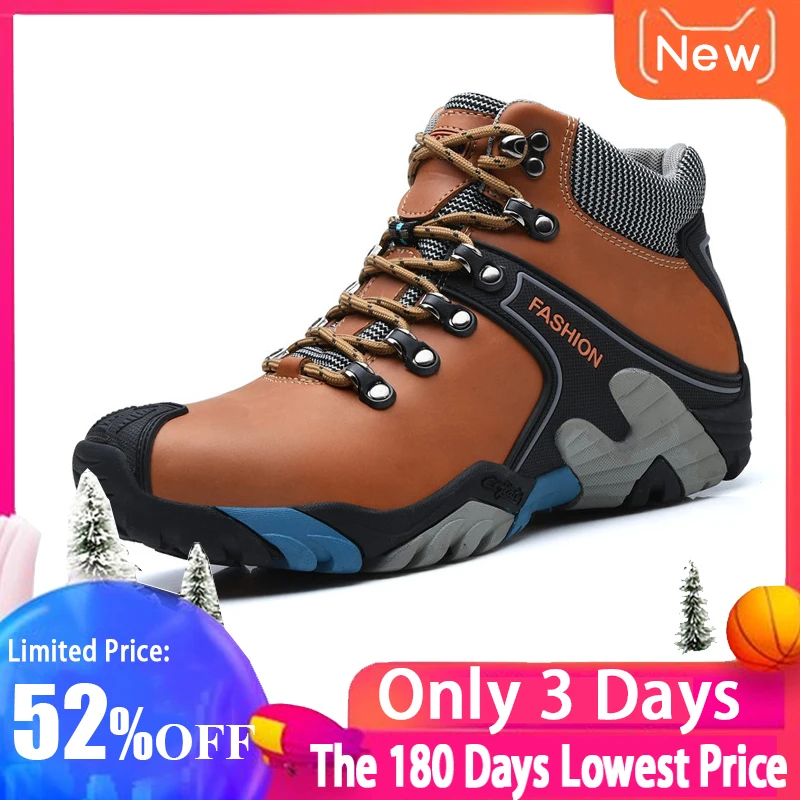 Мужские ботинки модные мужские зимние из водонепроницаемого материала на