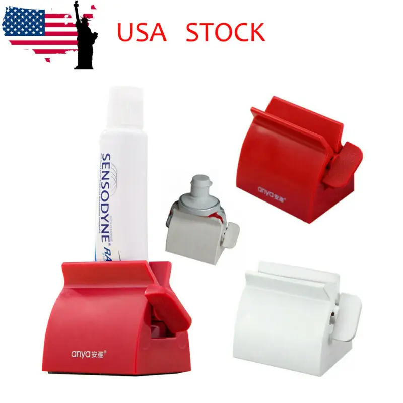 

Toothpaste Dispenser Rolling Squeezer Holder Hanging Hook Suction Plastic Tube