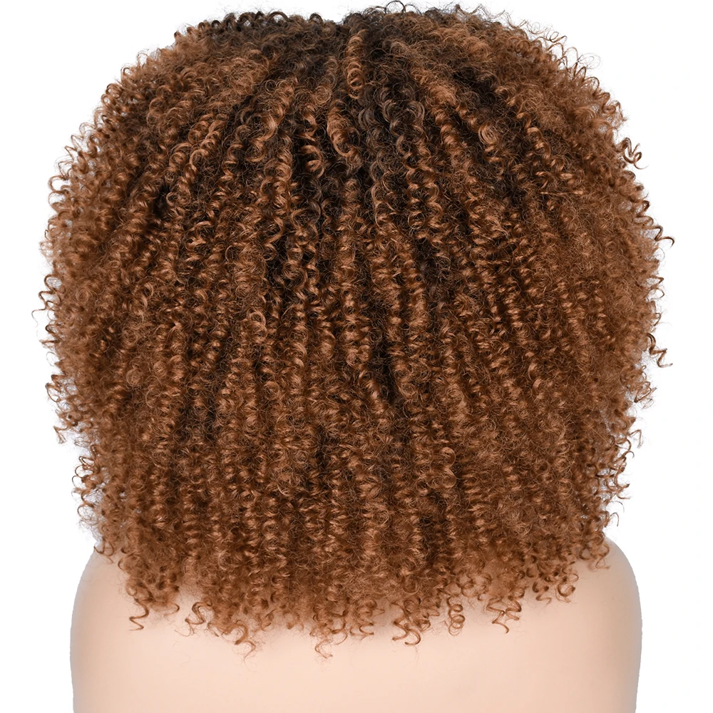 Peruca de cabelo curto afro kinky encaracolado
