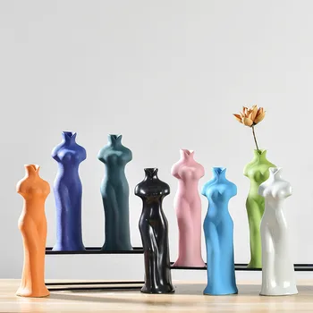 

CREATIVE CHINESE CERAMIC VASE CHEONGSAM WOMAN FLOWER ARRANGEMENT ACCESSORIES DECORATION HOME MODERN HOME DECOR