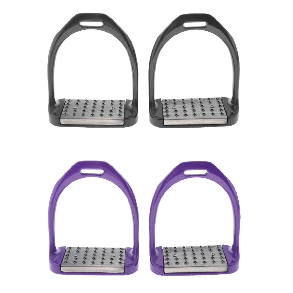 

1 Pair Horse Riding Stirrups Aluminum Stirrups with Stainless Steel Anti-Slip Pad for Equestrian Saddle for Adult Horse Riding