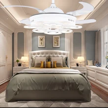 42 дюйма 52 дюймов светодиодный потолочный вентилятор-люстра с светильник пульт дистанционного управления переменного тока в постоянный современный минималистский гостиной, столовой, 110 v-220 v