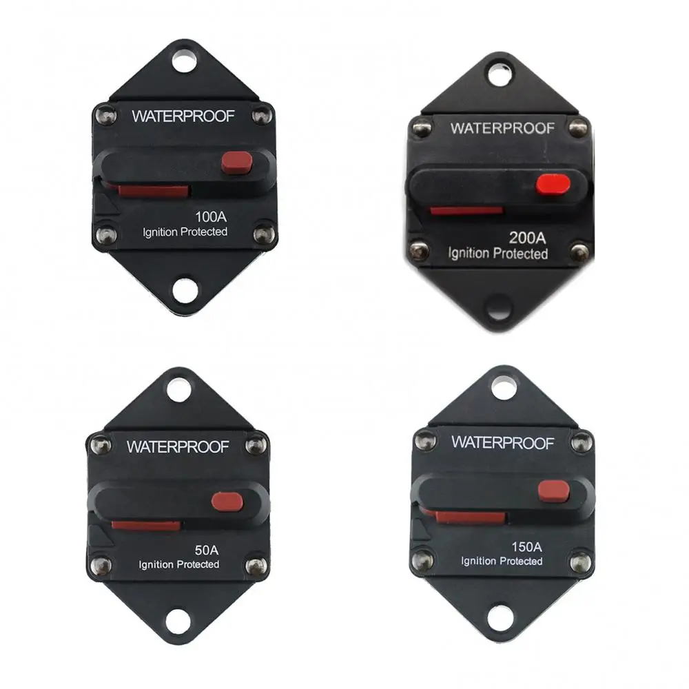 50 100 150 200A Car Vehicle Circuit Breaker 12 24V Fuse Manual Reset Audio In-Line Automatic Recovery