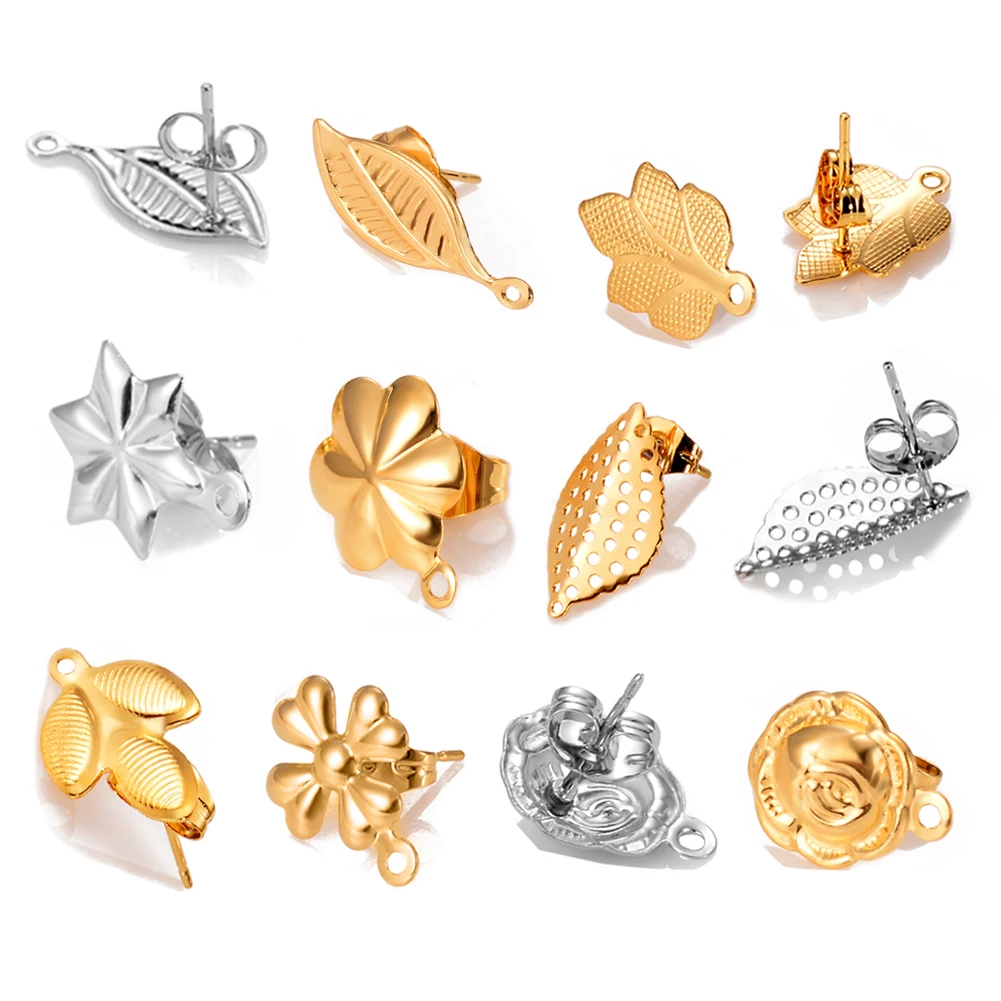 Stainless Steel Gold Tone Geometric Earrings Connector For DIY Earrings Making 