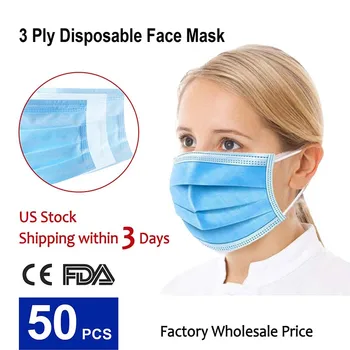 

50pcs Good price white disposable design face mask