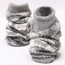 5 пар, женские зимние утепленные вязаные носки, этнический принт с рождественским лосем, чулочно-носочные изделия 40JF