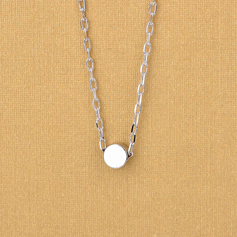 

MInimalist Geometric Round Beads Pendant Necklace Real 925 Sterling Silver Fine Jewelry Gold Color For Charm Women Bijoux