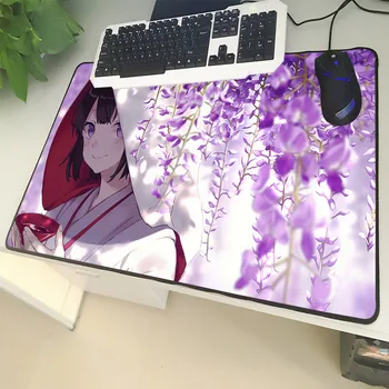 

XGZ Cartoon Large Size Mouse Pad Black Lock Side Anime Beautiful Girl Bride Kimono Laptop PC Table Mat Rubber Universal Non-slip