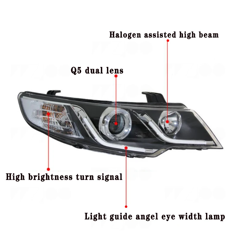 Автомобильный Стайлинг головная лампа для Kia Forte 2009-2013 HID spectora k5 cerato светодиодный фонарь DRL H7/D2H HID Xenon bi xenon объектив Авто Acc