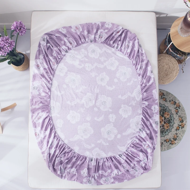  Cotton Fitted Sheet Bed Mattress Cover Bed Cover with Elastic Band Machine Bed Protection Pad Mattr