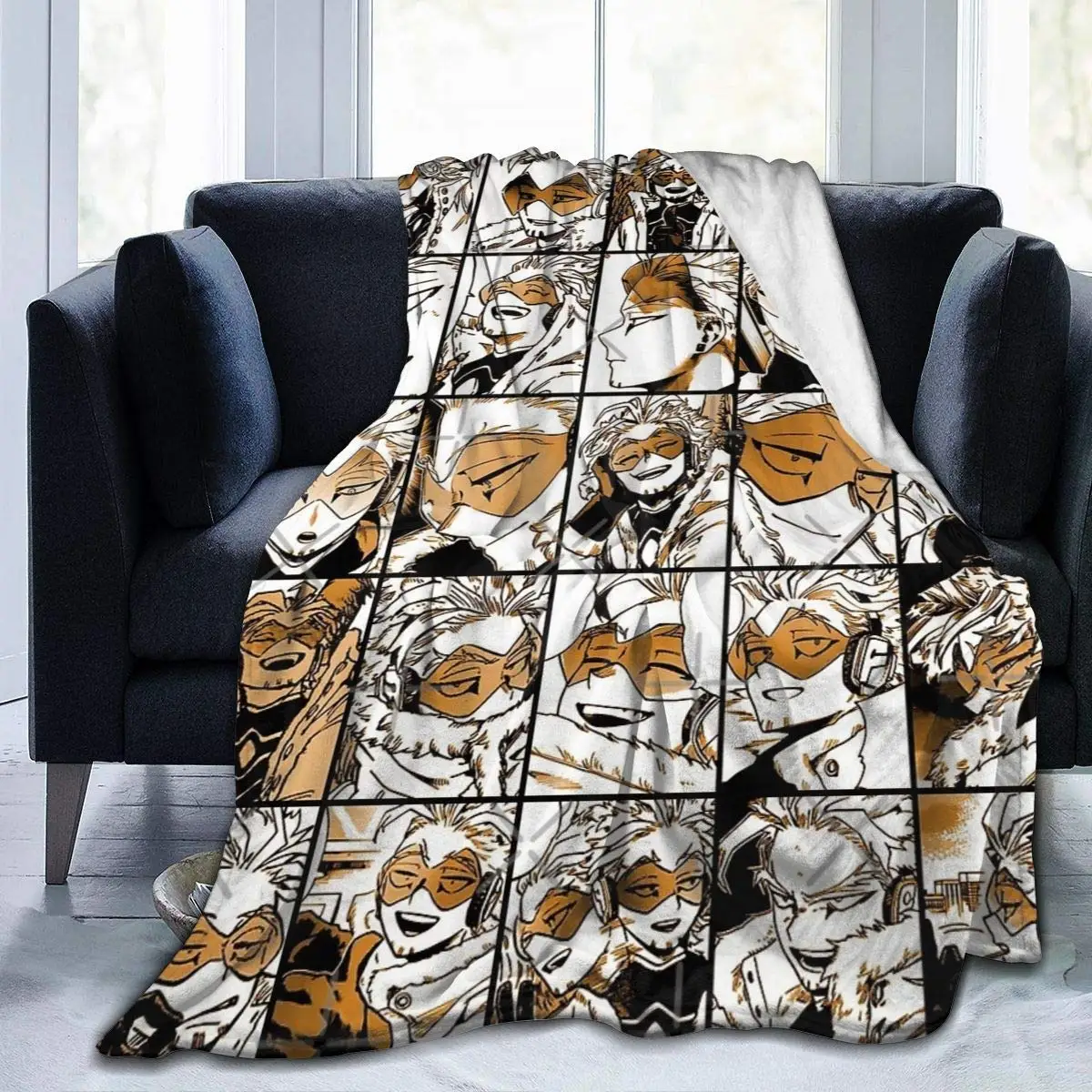 Флисовое одеяло с коллажем из аниме Моя геройская Академия-манга пушистые теплые
