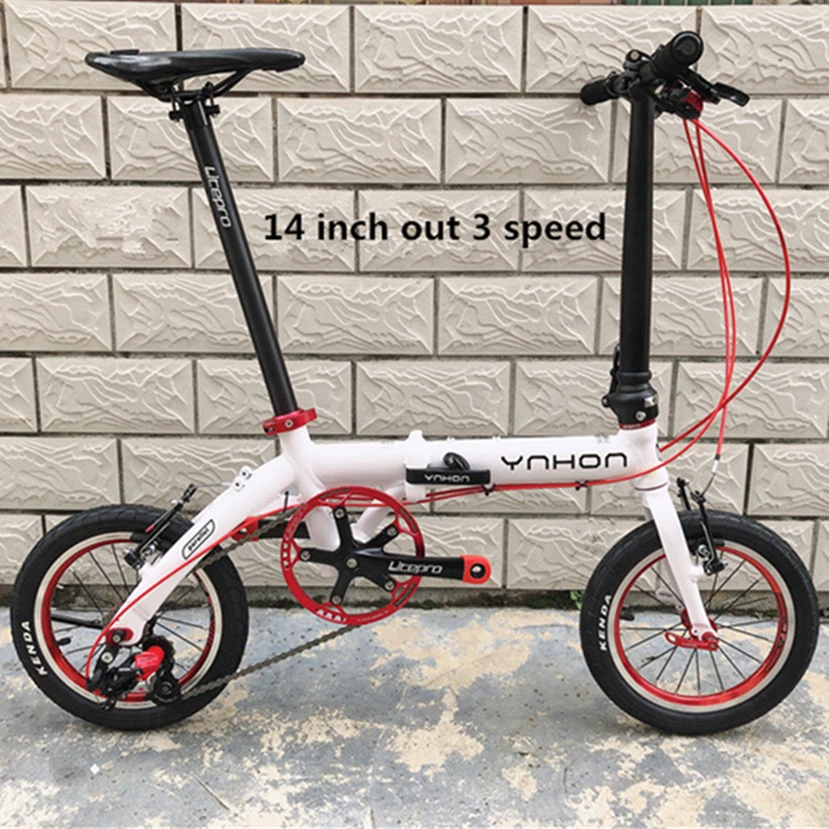 YNHON folding bike children's bicycle outside three speed 16 inch mini modified 14 inch single speed bicycle