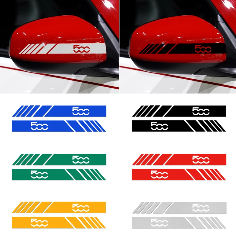 20*2Cm Specchietto Retrovisore Auto Adesivo Laterale Striscia Adesivo Accessori Carrozzeria Per Fiat 500 500S 500X 500L Adesivi Per Auto Styling