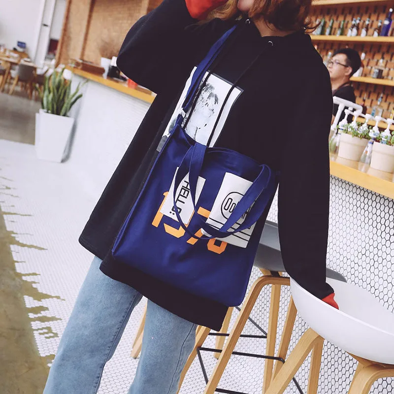 

Korean Canvas Bag Girl Literature and Art Simple One Shoulder Slant Crossing Small Fresh Student Uzzang Japanese Series Large