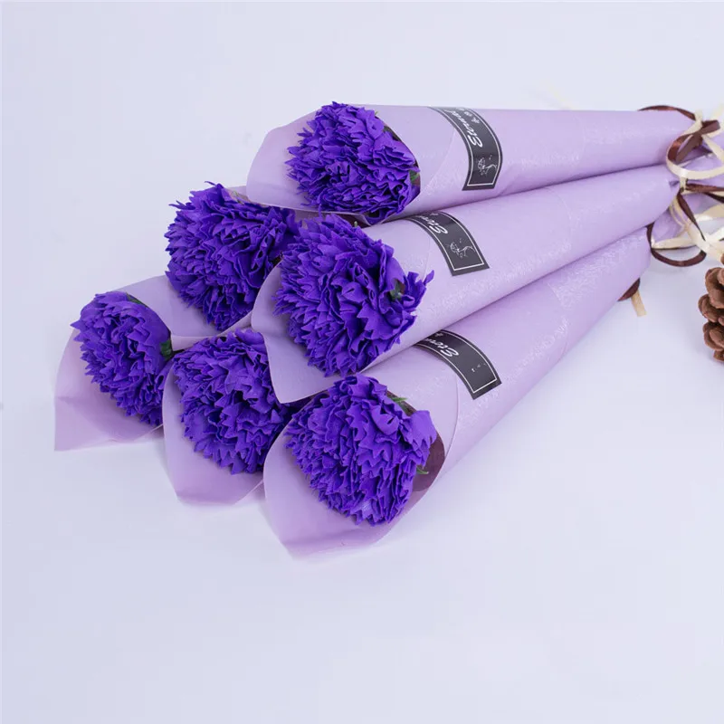 purple 1pc Мыло цветок розы искусственный цветок букет многоцветная Роза свадебный цветок украшение Скрапбукинг искусственный цветок Роза - Цвет: purple 1pc