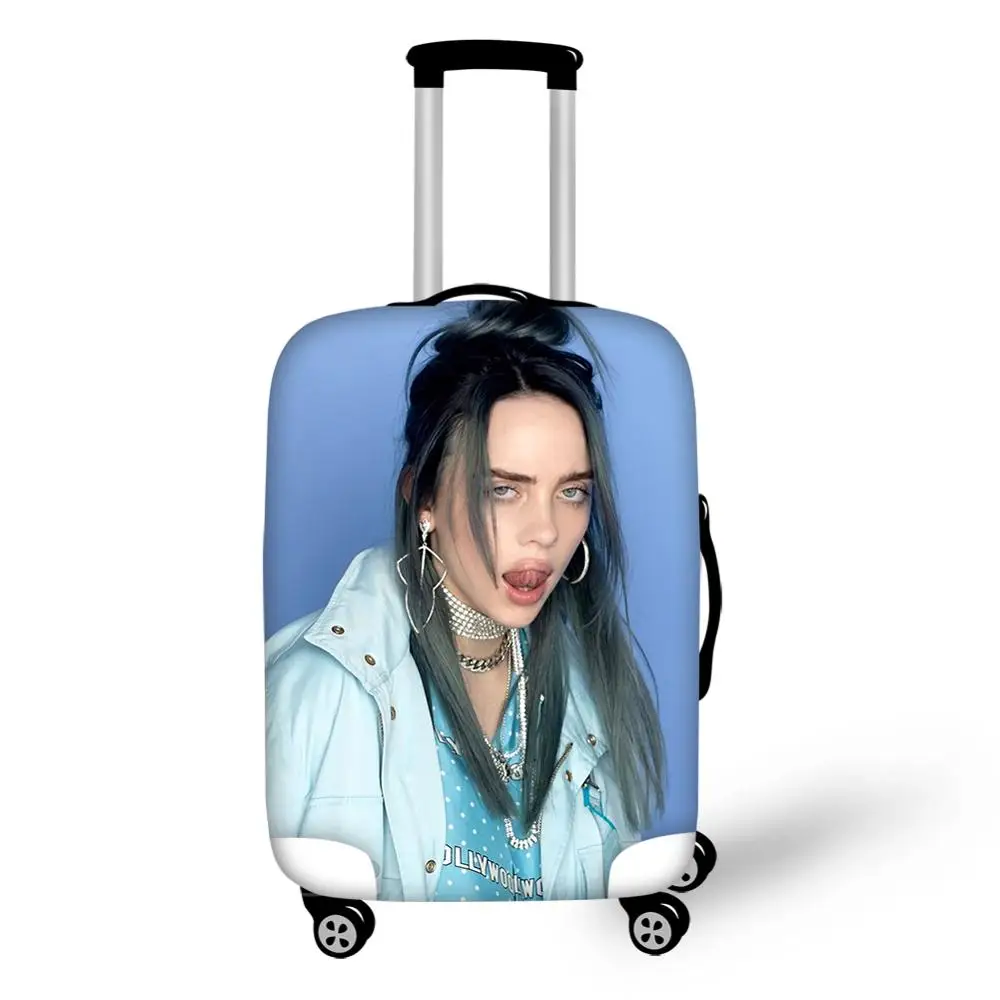 Soft Elastic Luggage Cover Singer Billie Eilish 3D Print Suitcase Dust Cover for 18-32inch Cases Female Luggage Protector - Цвет: CDGX2021