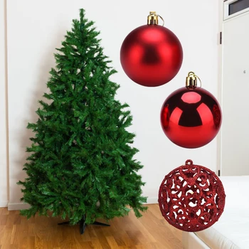 

VOGVIGO 100 Pieces Christmas Ball Ornaments Xmas Tree Ball Bauble Hanging For Home Party Ornament Decor Solid Box wholesale