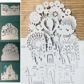 

Amusement Park Castle Metal Cutting Dies for Scrapbooking and Card Making Paper Craft 2019 New Embossing die cuts