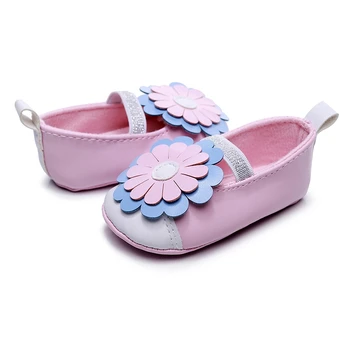 

Flower Baby Girls Shoes PU leather First Walkers Soft Soled Non-slip Footwear Crib Shoes