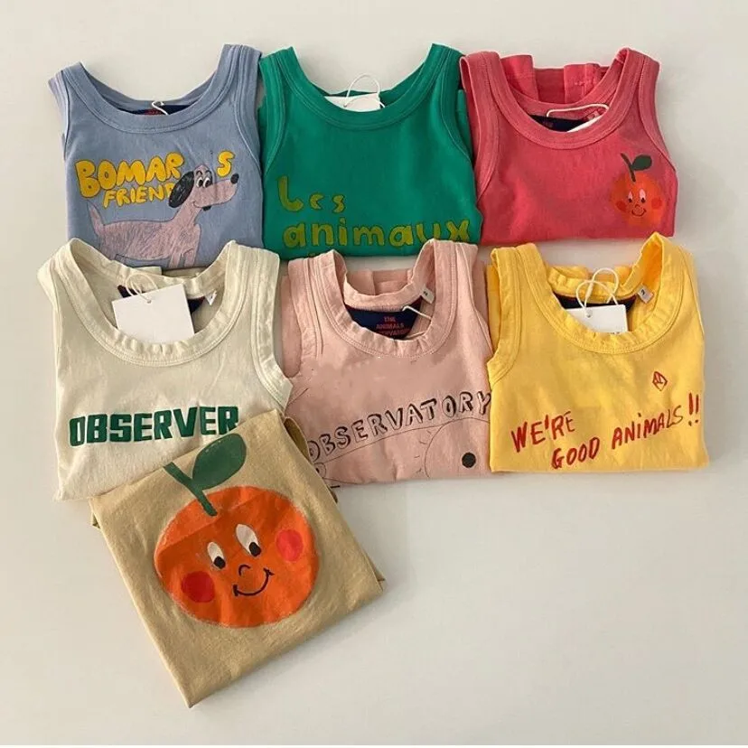 Baby Girl Boy t shirt Casual Sleeveless Summer Tops Cotton Tees 0-2Y | Детская одежда и обувь