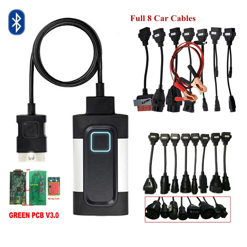 

Popular tools WOW cdp SNOOPER with keygen BLUETOOTH vd ds150e cdp with NEC RELAY green PCB scanner +8car cables+8truck cables