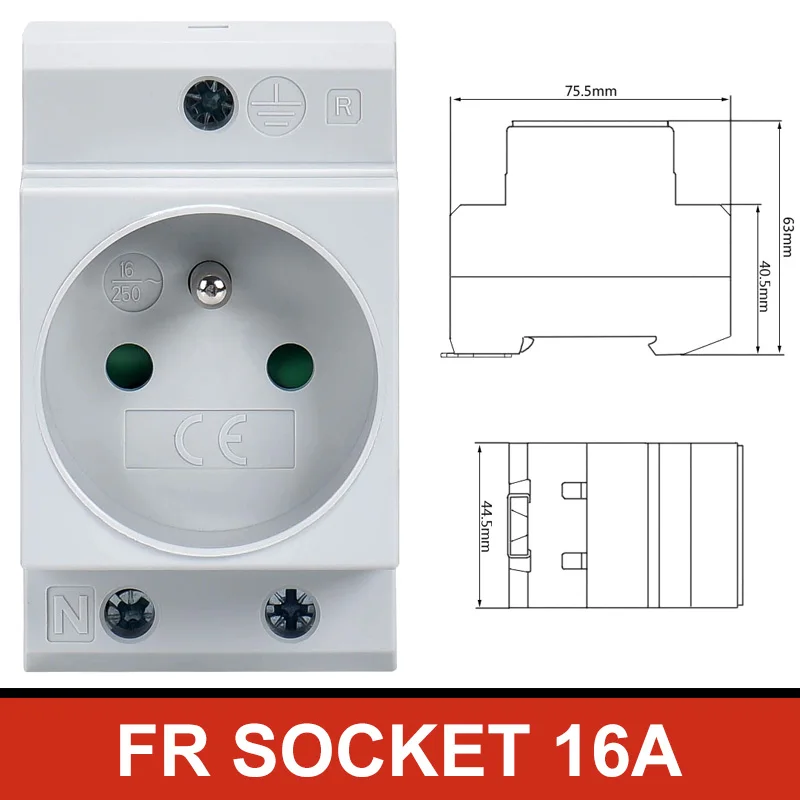 영국 미국 EU FR IT 표준 모듈형 Din 레일 소켓 16A 25A 250V 산업용 배전 상자 AC30 전원 소켓 어댑터 커넥터