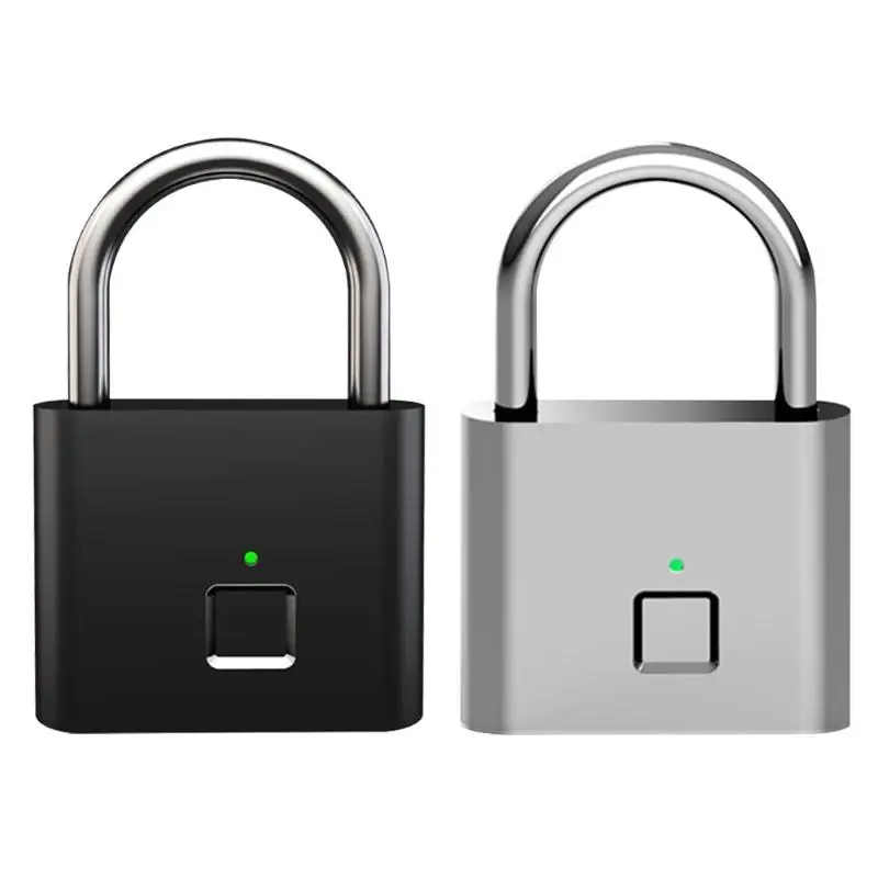 

Hot Sale Door Locks Multi-function Portable Keyless Fingerprint Padlock USB Rechargeable Smart Metal Anti Theft Door Lock