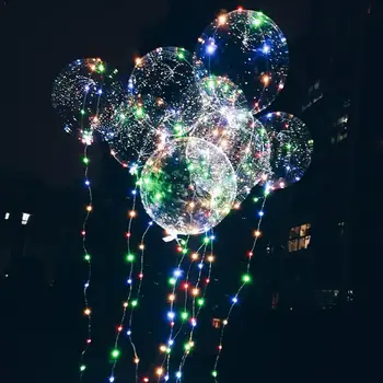 

Handle Led Balloon With Sticks Luminous Transparent Ballons Helium Wedding Light Bobo Birthday Kid Party Decorations LED Ba R3C6