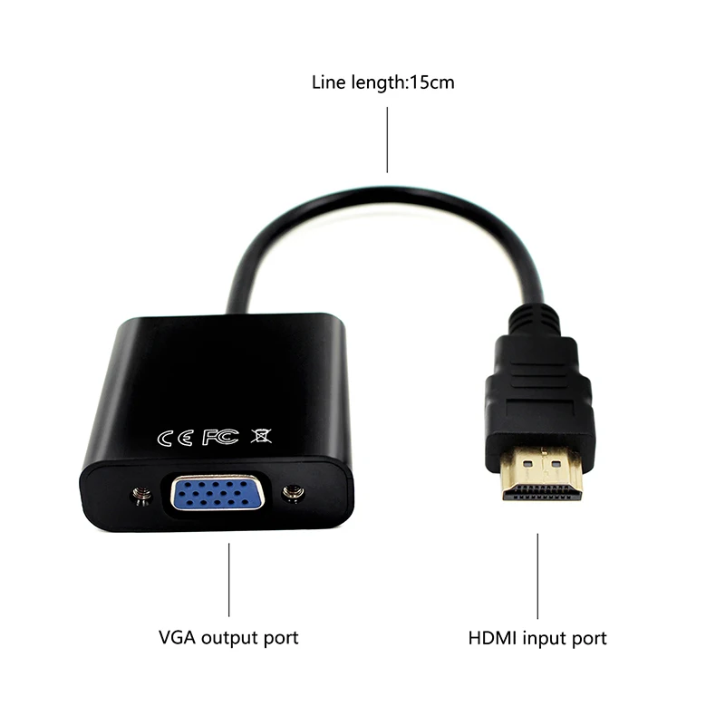 Адаптер hdmi-vga с аудио HDMI VGA цифровой аналоговый видео аудио кабель конвертера 1080p для Xbox 360 PS4 ПК ноутбука ТВ коробка