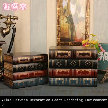 

European Style Retro Fake Book Simulation Book Storage Box Elegant Ornament Office Model Photo Prop Home Decoration Accessories