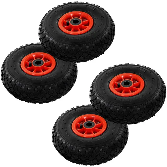 Ruota Carriola Pneumatica 4.80/4.00-8 Con Asse - Portata 200kg, Diametro 390mm