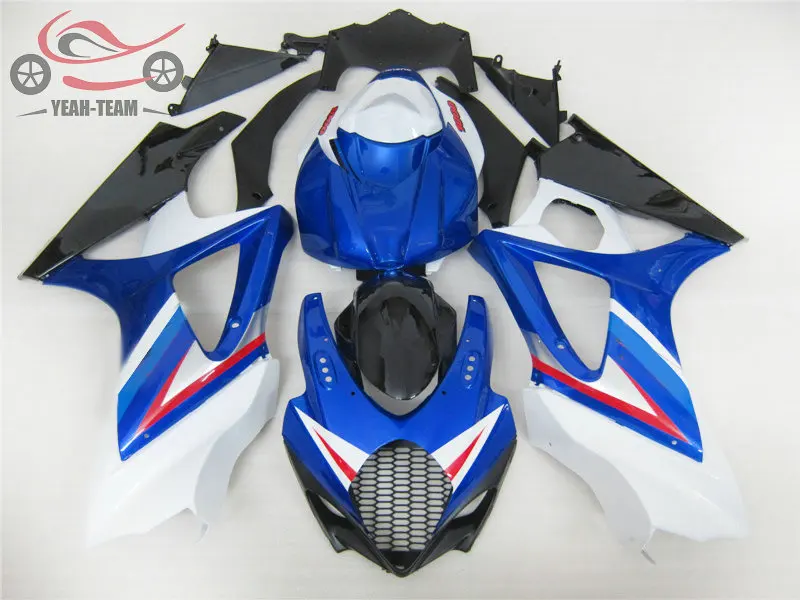 Высококачественная литьевая форма обтекатель для Suzuki GSXR1000 K7 2007 2008 синий белый